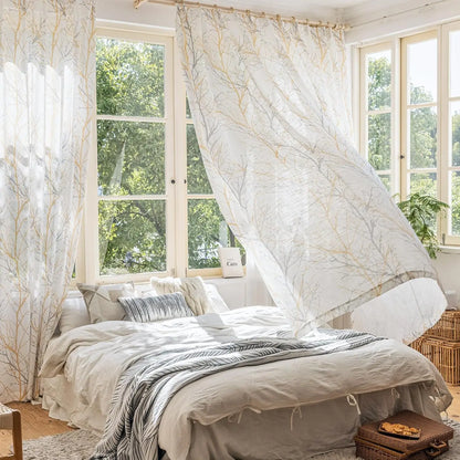 Semi Sheer Curtains, 108 Inches 2 Panels