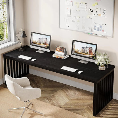 2-Person Desk with Metal Frame