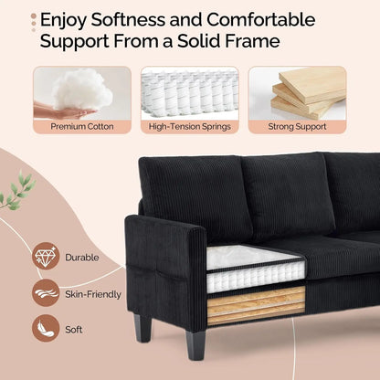 L Shaped Couch with Movable Storage