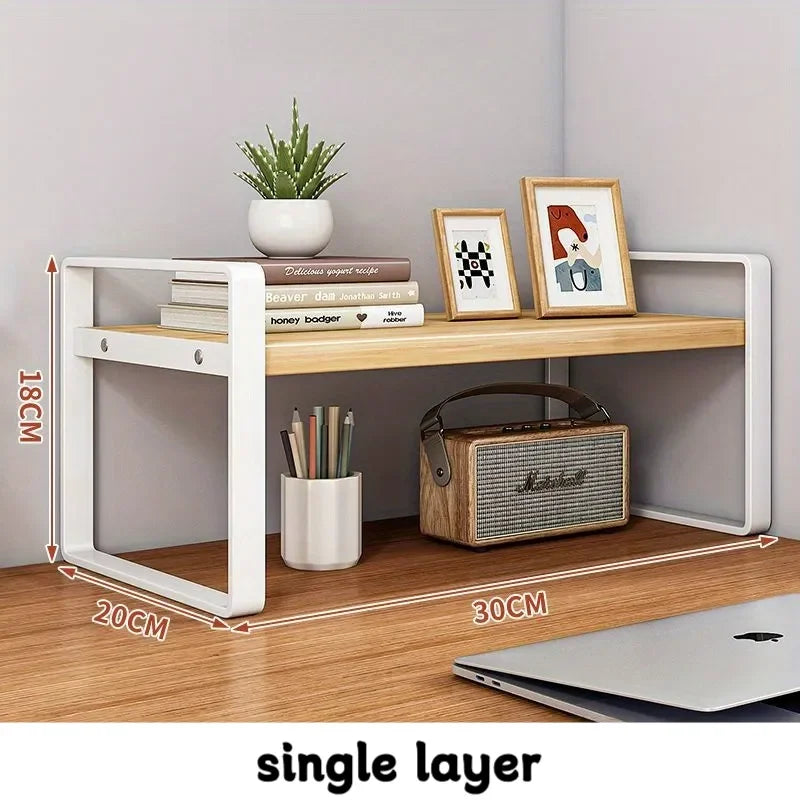 Minimalist Multi-Tier Iron Office Desk Storage Rack