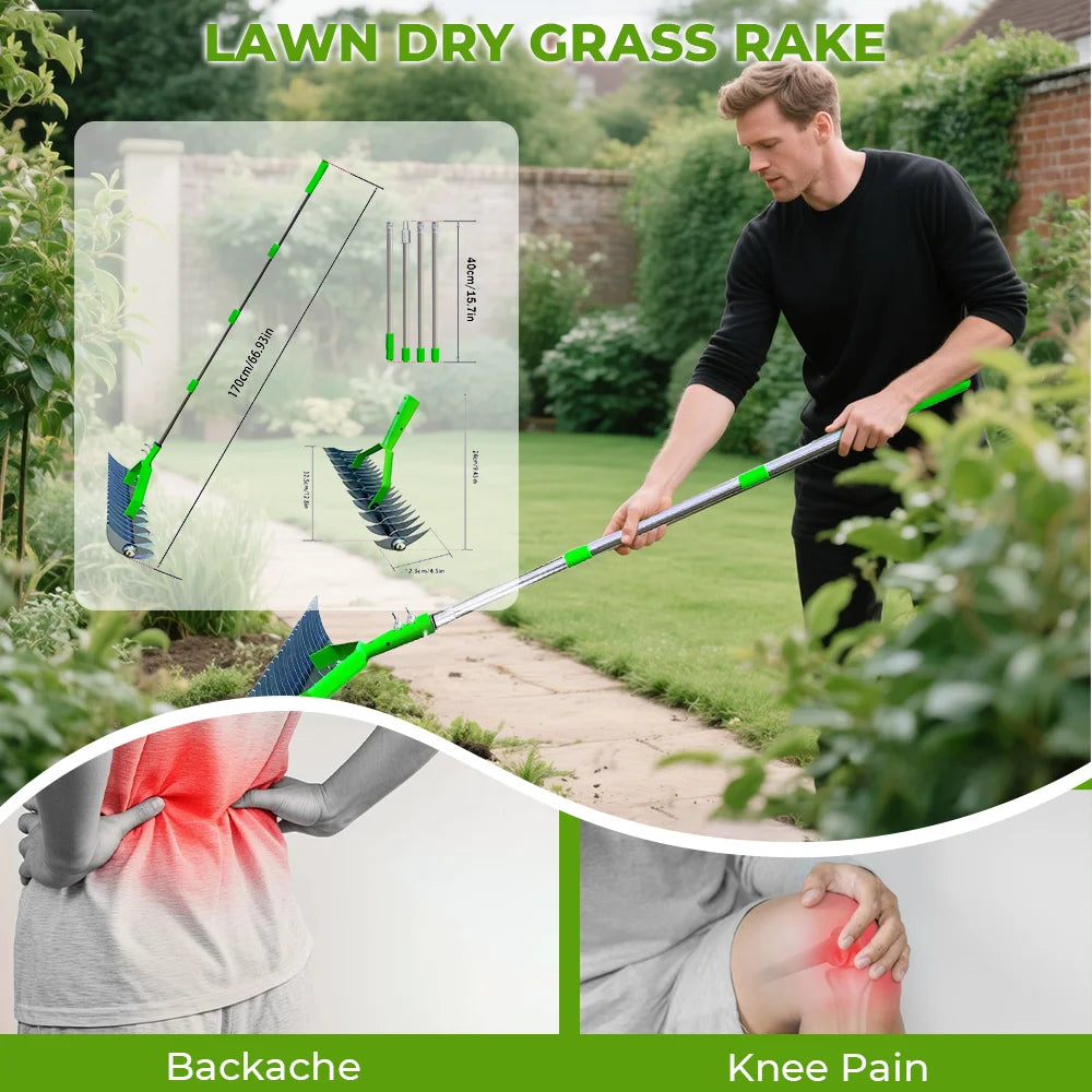 Lawn Aerator Tool with Adjustable Handle