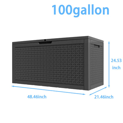 100 Gallon Resin Deck Box, Lockable