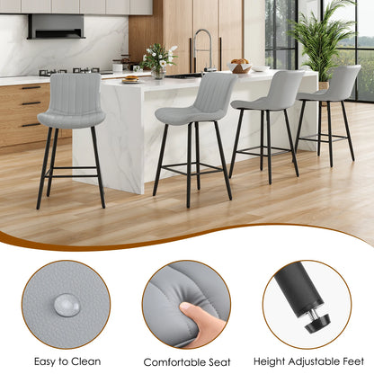 Faux Leather Counter Stools Set of 2
