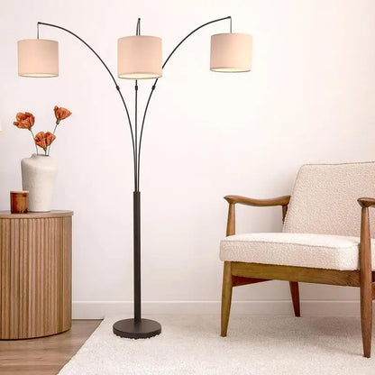 3-Arm Metal Arc Floor Lamp