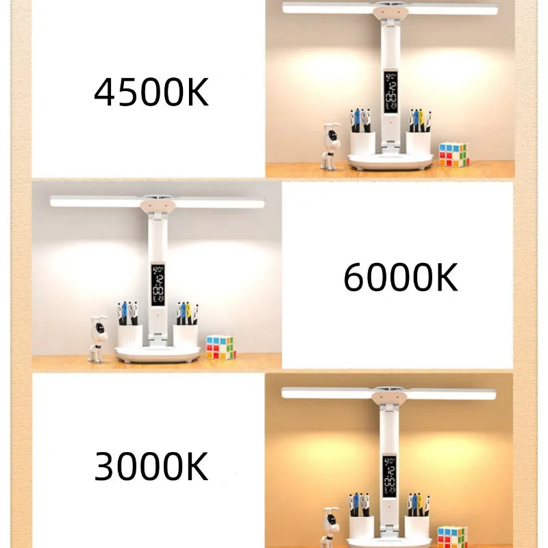 LED Clock Table Lamp USB Chargeable