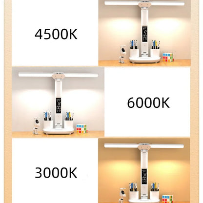 LED Clock Table Lamp USB Chargeable