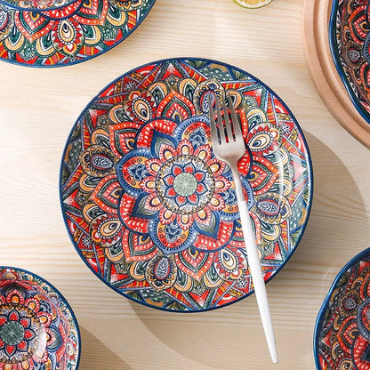 New Bohemian Style Ceramic Household Dishes Set
