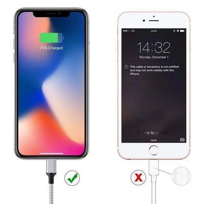 3pcs Nylon Braided Fast Charging Cables Phone Charger