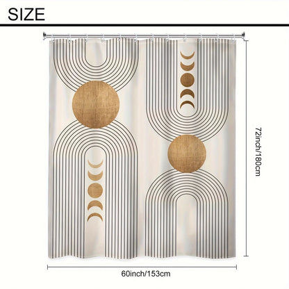 Mid Century Boho Shower Curtain