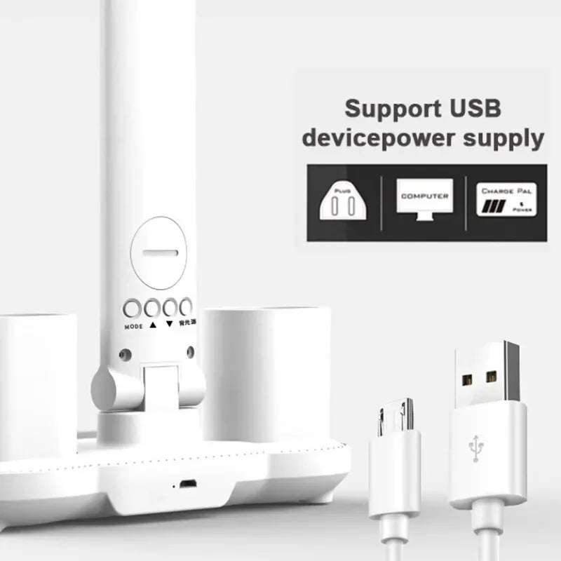 LED Clock Table Lamp USB Chargeable