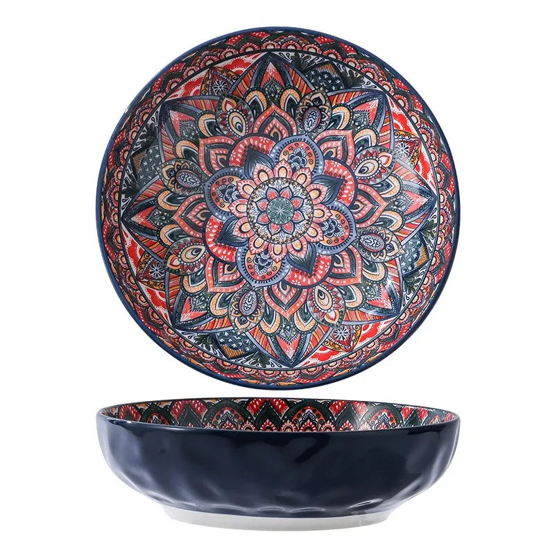 New Bohemian Style Ceramic Household Dishes Set