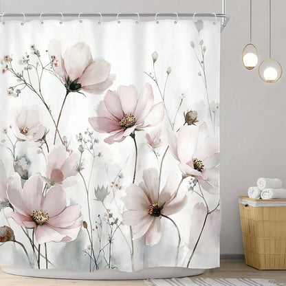 Wildflower Shower Curtain with Hooks