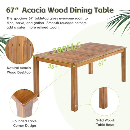 5-Piece Outdoor Wooden Dining Set