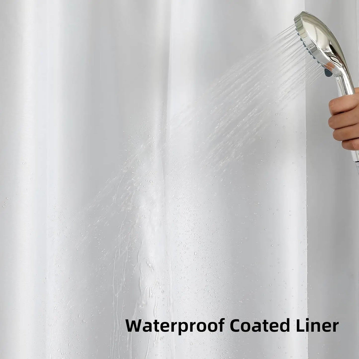 Grey Watercolor Floral Shower Curtain with Snap Liner