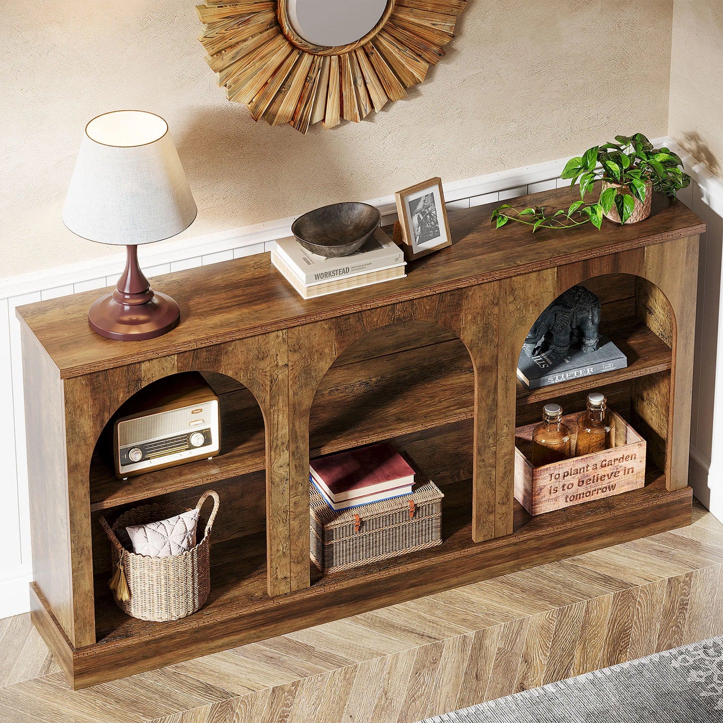 Entryway Table with 3 Tier Storage