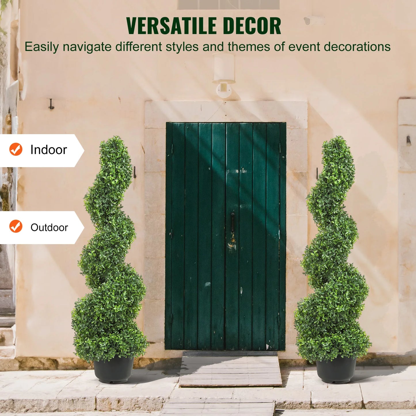 1/2pcs Artificial Boxwood Tower Topiary Spiral