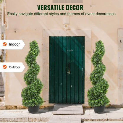 1/2pcs Artificial Boxwood Tower Topiary Spiral