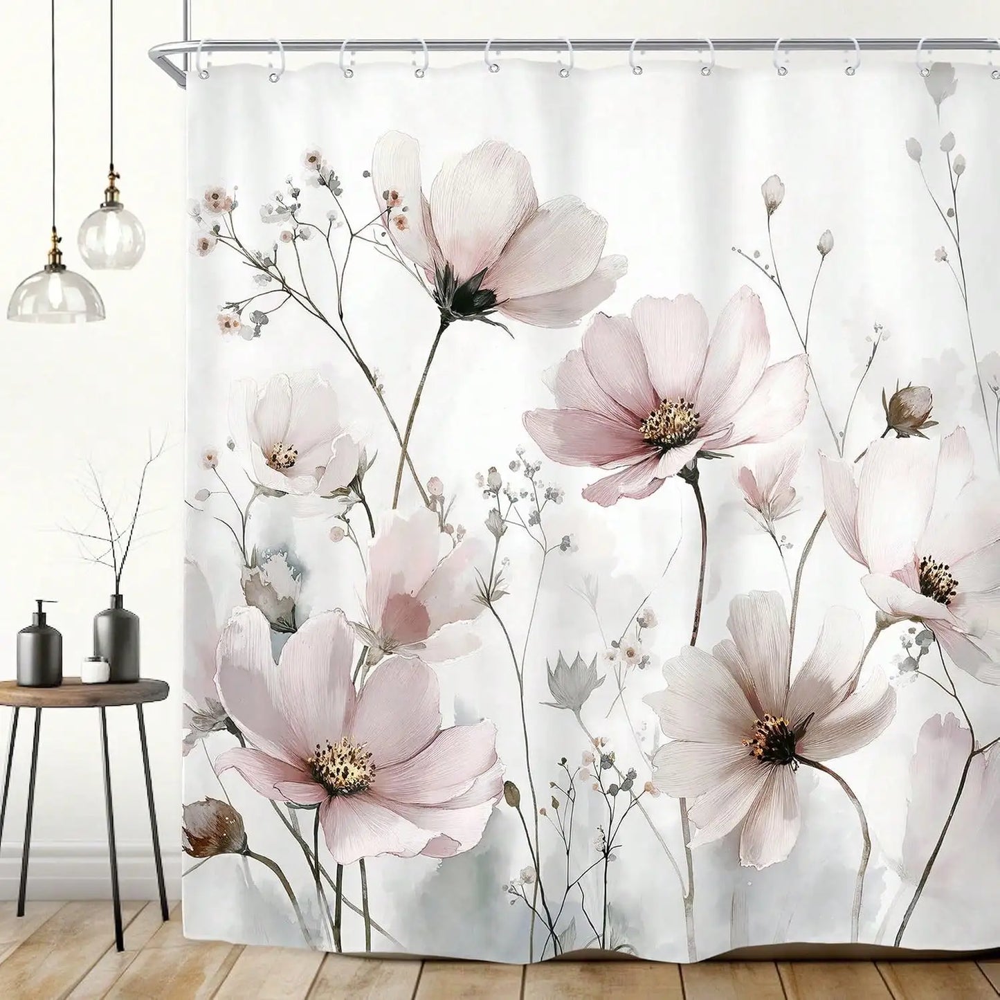 Wildflower Shower Curtain with Hooks