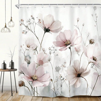 Wildflower Shower Curtain with Hooks