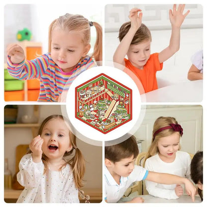 3D Christmas House Stickers Miniature