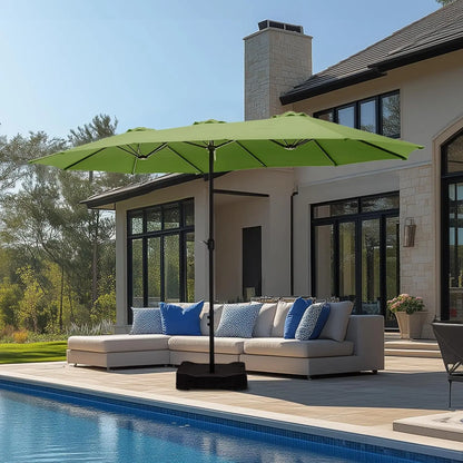 15ft Double Sided Patio Umbrella with Base